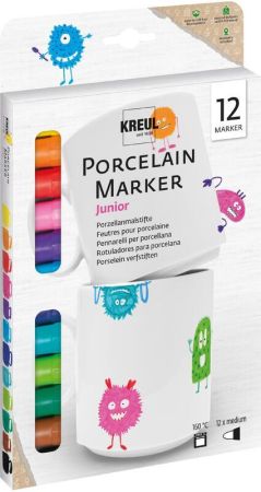 Sada fixů na porcelán JUNIOR 12 barev, KREUL ,balení 12 ks