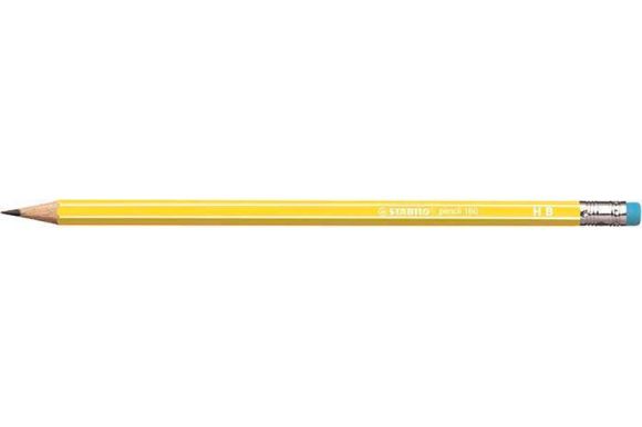 Grafitová tužka s gumou Pencil 160, žlutá, HB, šestihranná, STABILO