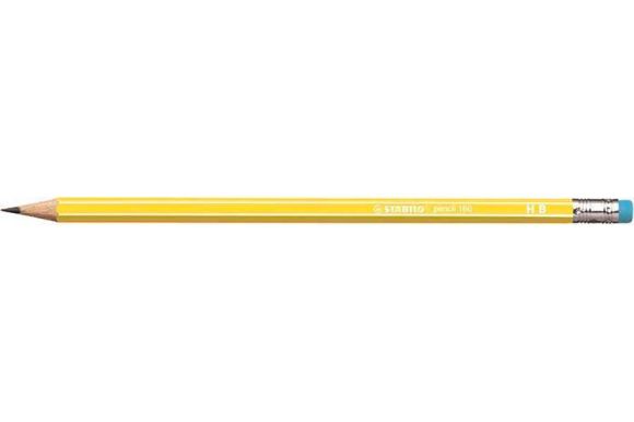 Grafitová tužka s gumou Pencil 160, žlutá, HB, šestihranná, STABILO
