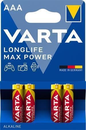 Baterie, AAA (mikrotužková), 4 ks v balení, VARTA MaxTech