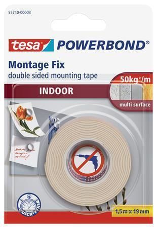 Lepicí páska Powerbond 55740, oboustranná, pro interiér, 19 mm x 1,5m, TESA