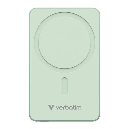 Magnetická powerbanka Charge n Go Essentials, zelená, bezdrátová, 10 000 mAh, VERBATIM 32228