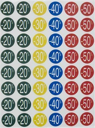 Slevové etikety, barevné, -30 až -70 %, kruhové, průměr 24 mm, 240 etiket/balení, APLI 101232 ,balení 5 ks Slevové etikety, barevné, -30 až -70 %, kruhové, průměr 24 mm, 240 etiket/balení, APLI 101232 ,balení 5 ks