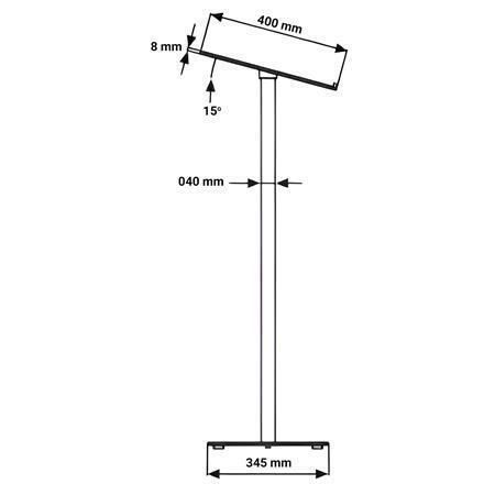 Řečnický pult se skleněným stolkem a čelním panelem, stříbrná základna, 111 cm, COLOP RC3246 Řečnický pult se skleněným stolkem a čelním panelem, stříbrná základna, 111 cm, COLOP RC3246