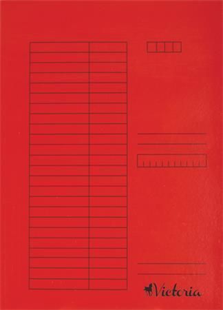 Desky s chlopněmi, červené, karton, A4, VICTORIA ,balení 5 ks