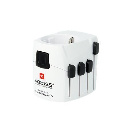 Cestovní adaptér PRO, bílá, uzemněný, SKROSS 1.103145