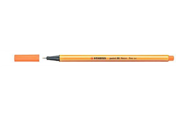 Liner  Point 88, neonově oranžová, 0,4mm, STABILO