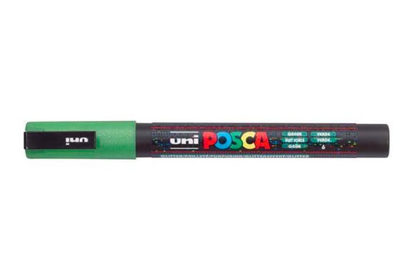 Akrylový popisovač Posca PC-3M, jasně zelená, 0,9-1,3 mm, UNI 2UPC3MLZ