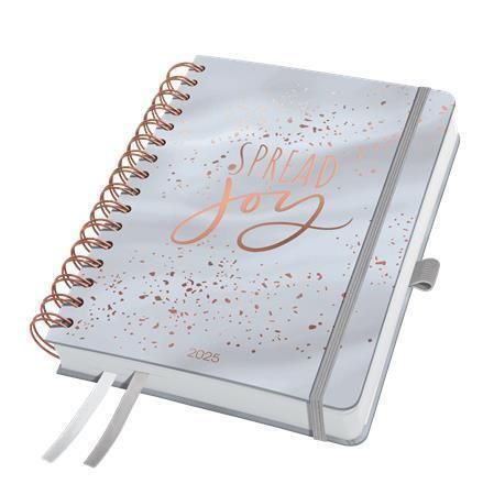 Diář spirálový Jolie, Glittery Joy, A5, týdenní, 2025, tvrdé desky, SIGEL J5605