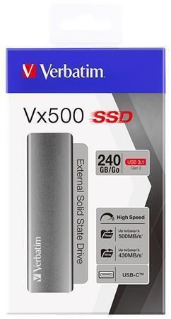 SSD (extérní paměť) Vx500, šedá, 240 GB, USB 3.1, VERBATIM