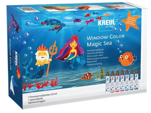 Sada barev na sklo Window Color Magic Sea, KREUL ,balení 8 ks