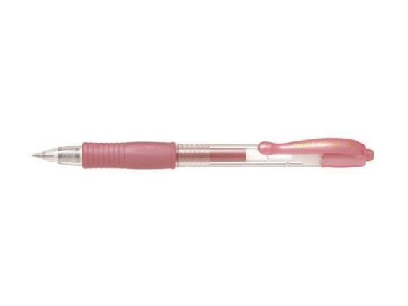 Gelové pero G-2 Metallic, růžová, 0,32 mm, stiskací mechanismus, PILOT