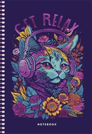 Spirálový sešit Notebook, mix motivů, čtverečkovaný, A5, 80 listů, SHKOLYARYK A5-SC-080-6127K
