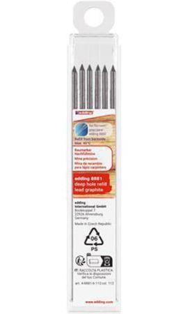 Náhradní náplň k technické tužce pro značení otvorů 8881, grafitová, 2,8 mm, EDDING 7110042000 ,balení 6 ks
