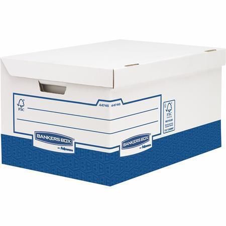 Archivační kontejner Bankers Box Basic, modro-bílá, karton, ultra silný, velký, FELLOWES