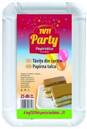 Papírový tácek Party, 13,5 x 20 cm, 25 ks, TUTI ,balení 25 ks