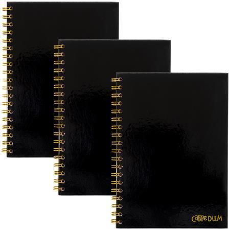 Spirálový sešit Carpe Diem, černá, B5, linkovaný, 80 listů, FSC, PUKKA BAD 9375-CD