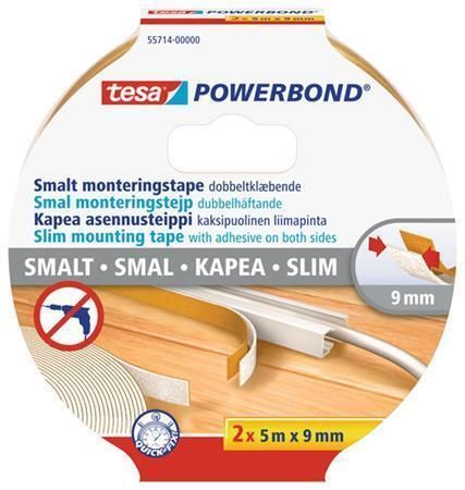 Montážní páska Powerbond 55714, úzká, 2 x 9 mm x 5 m, TESA