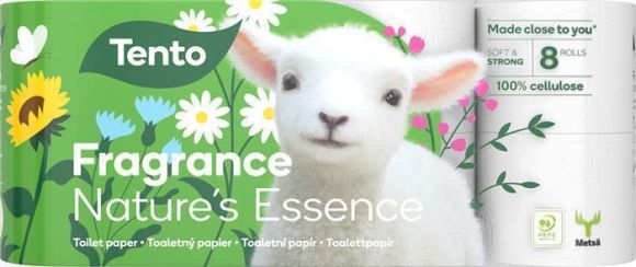 Toaletní papír Nature`s Essence, 8 rolí, 3-vrstvý, TENTO 233409 ,balení 8 ks