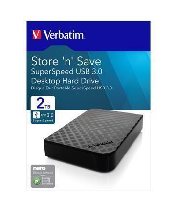 3,5 HDD (hard-drive) Store \'n\' Save, černá, 2TB, USB 3.0, VERBATIM