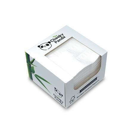 Ubrousky, bílá, bambusové, 2-vrstvé, 1/4 skládání, 25 x 25 cm, 100 ks, CHEEKY PANDA PFCNAPKX30 ,balení 100 ks