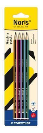 Grafitová tužka Noris 120 colour edition, 4 ks, HB, šestihranná, sada, STAEDTLER 120-S BK4