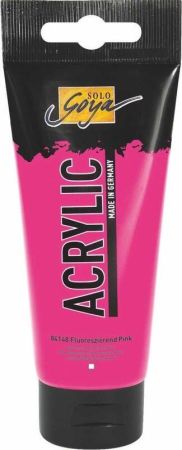 Akrylová barva SOLO GOYA, Fluorescent Pink, 100 ml v tubě, KREUL Akrylová barva SOLO GOYA, Fluorescent Pink, 100 ml v tubě, KREUL