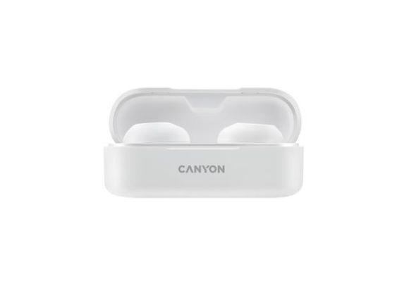 Sluchátka TWS-1, bílá, TWS bezdrátové, Bluetooth 5.0, CANYON CNE-CBTHS1W