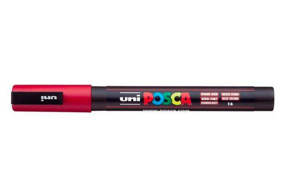 Akrylový popisovač Posca PC-3M, tmavě červená, 0,9-1,3 mm, UNI  2UPC3MSP