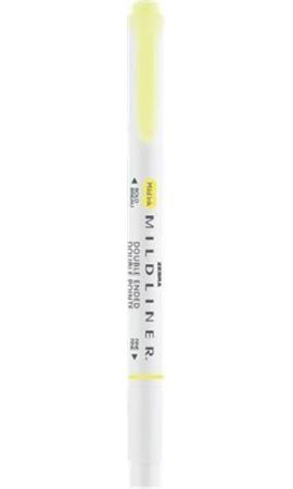 Oboustranný zvýrazňovač Mildliner Fluorescent, žlutá, 1,4 - 4 mm, ZEBRA 78150