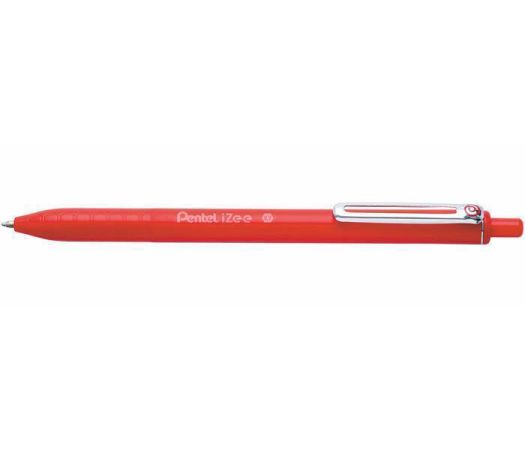 Kuličkové pero iZee, červená, 0,35 mm, stiskací mechanismus, PENTEL BX467-B