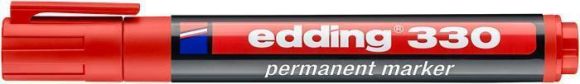 Permanentní popisovač ED 330, červená, 1-5mm, klínový hrot, EDDING
