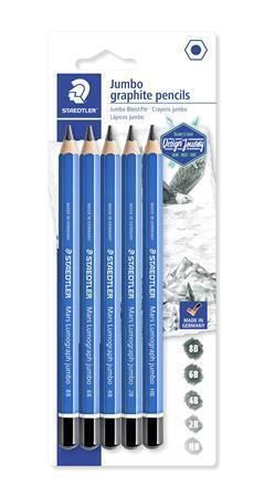 Grafitové tužky Design Journey Lumograph, 5 tvrdostí, jumbo, šestihranné, STAEDTLER