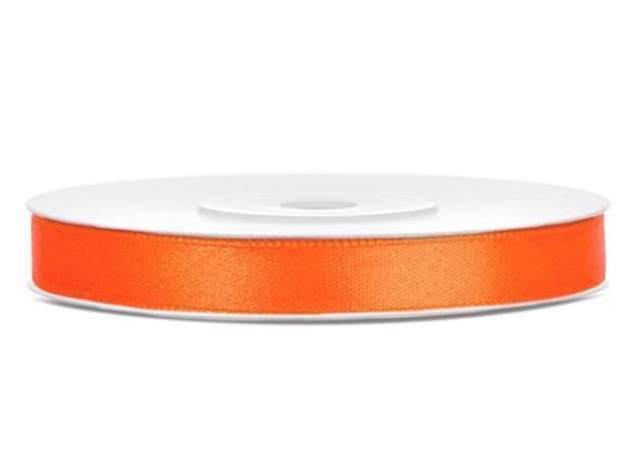 Saténová stuha, oranžová, 6 mm x 25 m