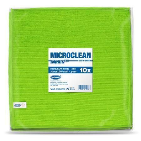 Utěrka MicroCLEAN, zelená, univerzální, 10 ks, 32 x 32 cm, BONUS B333 ,balení 10 ks