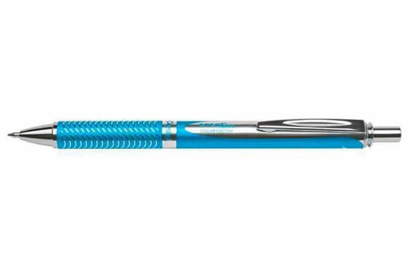 Kuličkové pero EnerGel BL-407, modrá, 0,35 mm, stiskací mechanismus, nebesky modré tělo, PENTEL BL