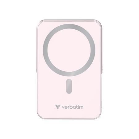 Magnetická powerbanka Charge n Go, růžová, bezdrátová, 10 000 mAh, VERBATIM 32267