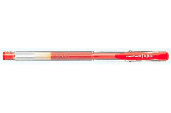 Gelové pero UM-100 Signo Micro, červená, 0,3mm, s uzávěrem, UNI