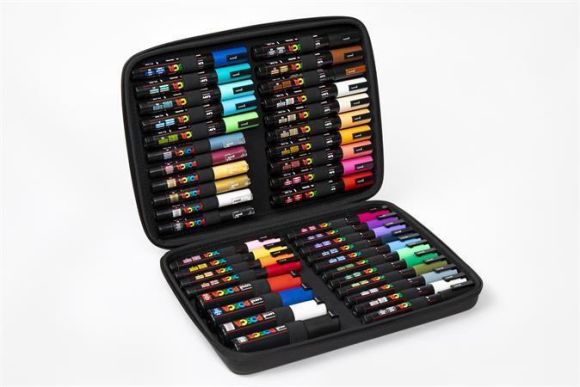 Akrylový popisovač Posca, 40 ks, sada v pouzdru, UNI 2UPC40DB