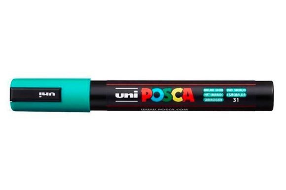 Akrylový popisovač Posca PC-5M, smaragdově zelená, 1,8-2,5 mm, UNI 2UPC5MSMARAGD