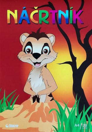 Náčrtník A4, 20 listů, 80g/m2, bílá, STEPA ,balení 20 ks