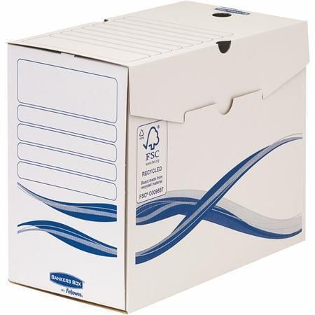 Archivační box Bankers Box Basic, modro-bílá, A4, 150 mm, FELLOWES ,balení 10 ks