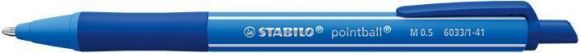 Kuličkové pero Pointball Colorful, modrá, 0,5 mm, stiskací mechanismus, STABILO 6033/1-41 Kuličkové pero Pointball Colorful, modrá, 0,5 mm, stiskací mechanismus, STABILO 6033/1-41