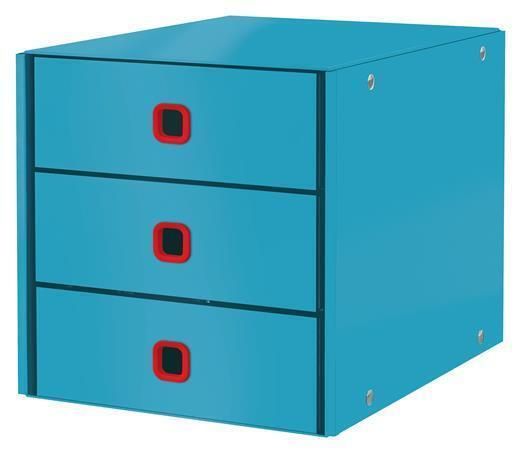 Zásuvkový box Cosy Click&Store, modrá, laminovaný karton, 3 zásuvky, LEITZ 53680061