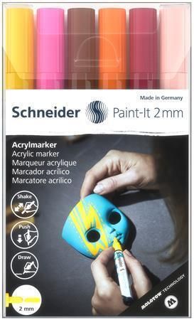 120197 Akrylové popisovače Paint-It 310, sada 6 barev, 2 mm, SCHNEIDER