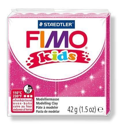 Modelovací hmota Fimo kids 42g růžová se třpytkami