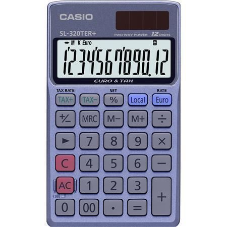 Kalkulačka kapesní, 12místný displej, ekologická, CASIO SL 320 TER+