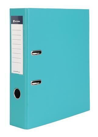 Pákový pořadač Basic, tyrkysový, 75 mm, A4, PP/karton, VICTORIA OFFICE