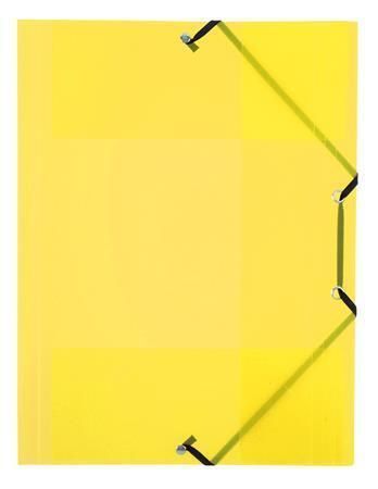 Desky s gumičkou PropyGlass, transparentní, žlutá, PP, 15 mm, A4, VIQUEL 113392-08