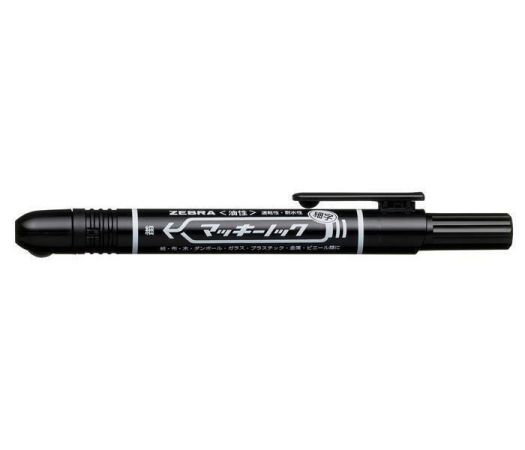 Permanentní popisovač Mckie Retractable, černá, 1,3 mm, stiskací, ZEBRA 51061